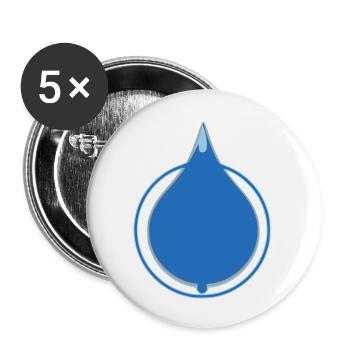Water Drop - Lot de 5 grands badges (56 mm) - blanc - Devant