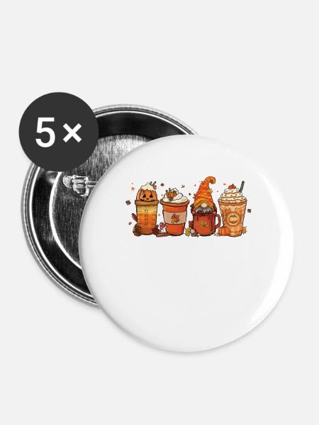Herbst-dankeschön-tasse Mit Heißer Schokolade - Buttons groß 56 mm (5er Pack) - Weiß