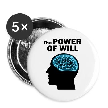 The POWER OF WILL - Buttons large 2.2''/56 mm (5-pack) - white - Front
