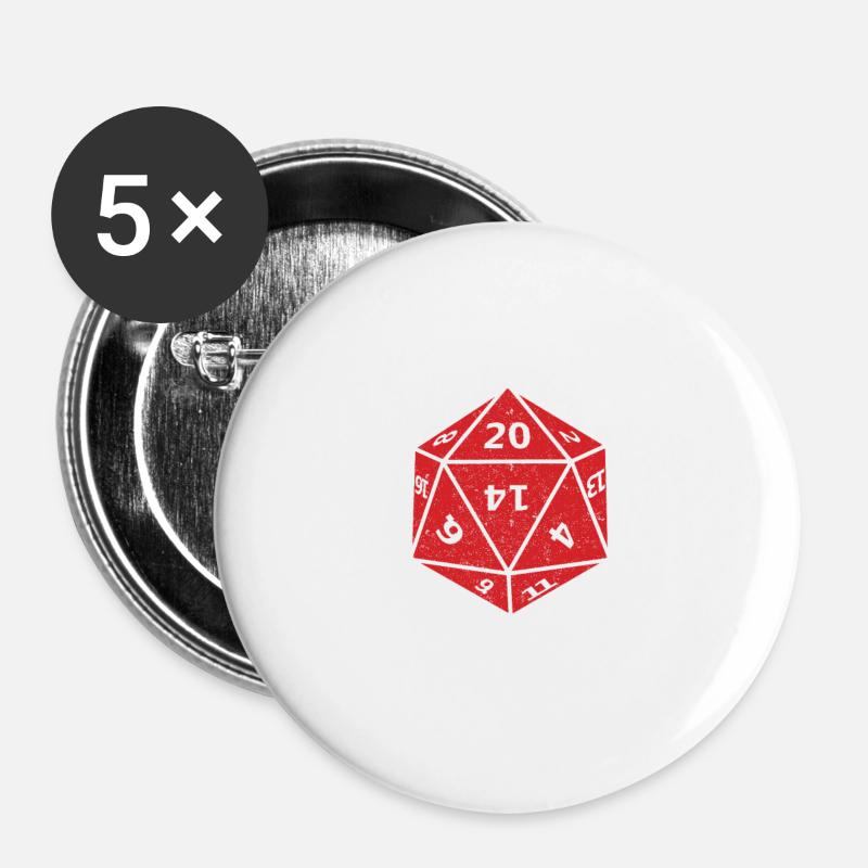 Dungeons Dice RPG Dragons C’EST COMME ÇA QUE JE ROULE - Lot de 5 grands badges (56 mm) - blanc