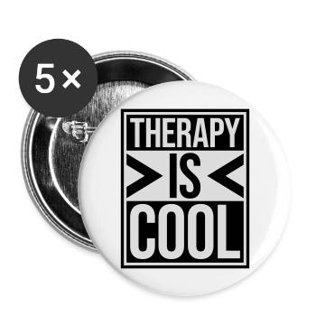 therapy is cool Quote - Buttons large 2.2''/56 mm (5-pack) - white - Front