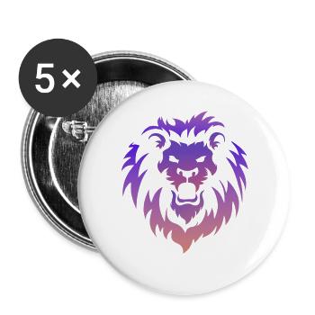 Lion Tribal Tattoo Art - Buttons large 2.2''/56 mm (5-pack) - white - Front
