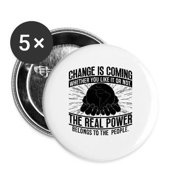 Le changement arrive Activiste du réchauffement climatique - Lot de 5 grands badges (56 mm) - blanc - Devant
