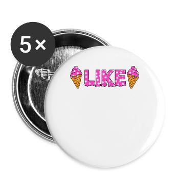 Like Pink Eiscreme Snowflakes - Buttons groß 56 mm (5er Pack) - Weiß - Vorne
