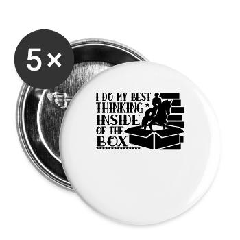 I Do My Best Thinking Horse Racing Dressage Rider - Buttons large 2.2''/56 mm (5-pack) - white - Front