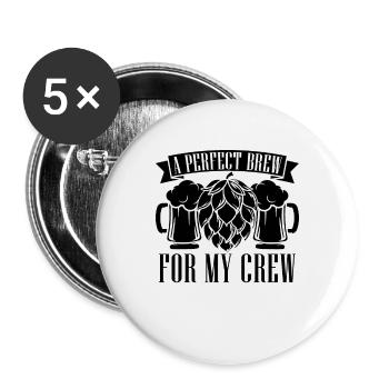 A Perfect Brew For Beer Brewing Malt Beer Brewer - Buttons large 2.2''/56 mm (5-pack) - white - Front