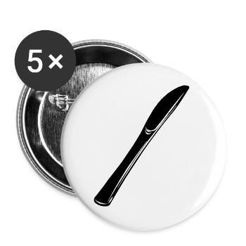Couverts pour couteaux - Lot de 5 grands badges (56 mm) - blanc - Devant