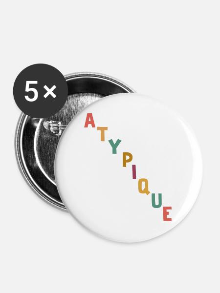 Atypisch - Buttons groß 56 mm (5er Pack) - Weiß