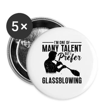 I'm One Of Many Glassblowing Lampwork Glassmaker - Buttons large 2.2''/56 mm (5-pack) - white - Front