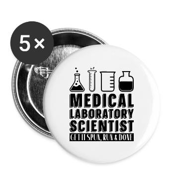 Technicien de laboratoire Chimie Profession Idée cadeau - Lot de 5 grands badges (56 mm) - blanc - Devant