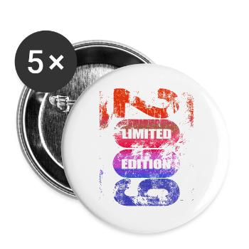 Limited Edition 2009 | Geburtstag - Jahrgang 2009 - Buttons groß 56 mm (5er Pack) - Weiß - Vorne