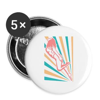 Girls Swimming - Buttons large 2.2''/56 mm (5-pack) - white - Front