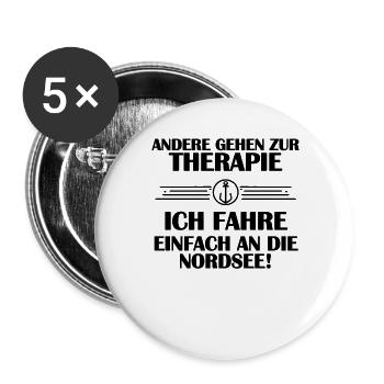 Anker Nordsee Plattdeutsch Spruch Moin - Buttons groß 56 mm (5er Pack) - Weiß - Vorne