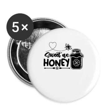 Doux comme le miel Apiculture Abeille Whisperer Apiculteur - Lot de 5 grands badges (56 mm) - blanc - Devant