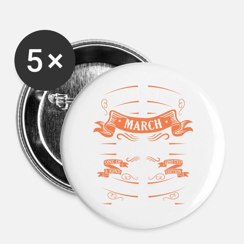 The legends were born in March 1931 gift - Buttons large 2.2''/56 mm (5-pack) - white