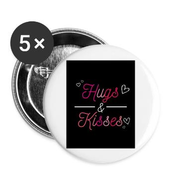 UMARMUNGEN UND KÜSSE - Buttons groß 56 mm (5er Pack) - Weiß - Vorne