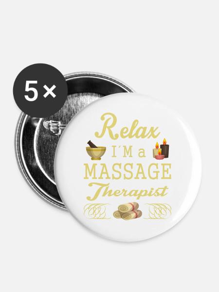 Massagetherapie - Buttons groß 56 mm (5er Pack) - Weiß