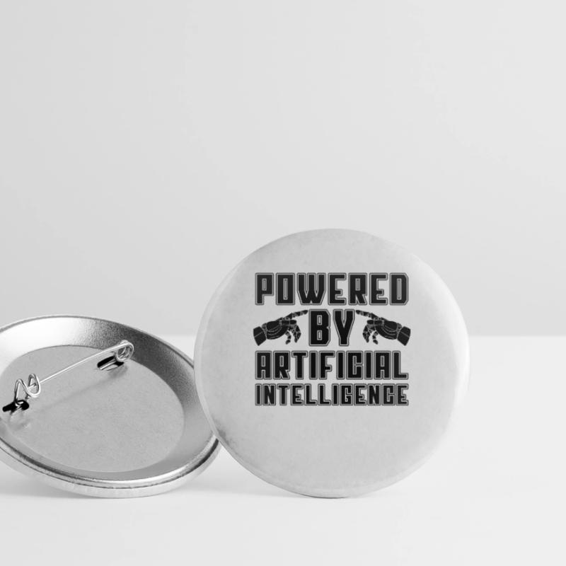 Powered By Artificial Cyborg Programmer Robotics Buttons groß 56 mm (5er Pack)