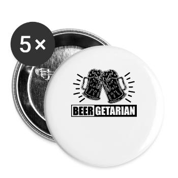 Beergetarian Beer Brewing Home Brewer Beer Brewer - Buttons groß 56 mm (5er Pack) - Weiß - Vorne
