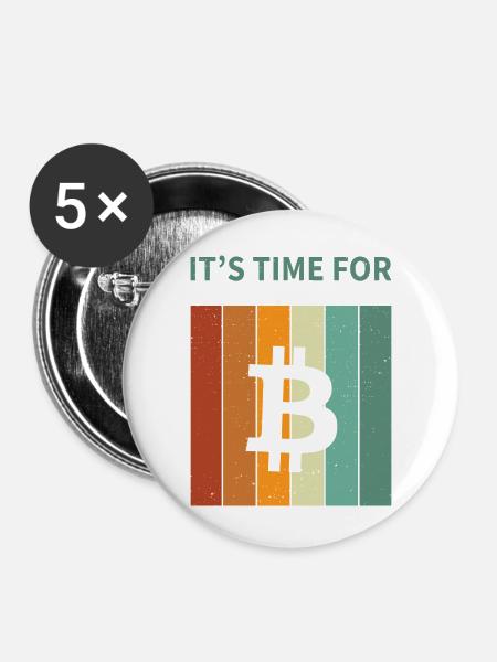 Bitcoin - Buttons large 2.2''/56 mm (5-pack) - white