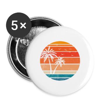 été palmiers oiseaux ile - Lot de 5 grands badges (56 mm) - blanc - Devant