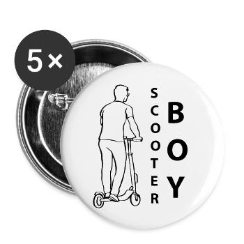 E-Scooter E-Roller Scooter - Lot de 5 grands badges (56 mm) - blanc - Devant
