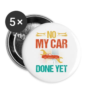 Begrenztes Auto, kein Wagen - Buttons groß 56 mm (5er Pack) - Weiß - Vorne