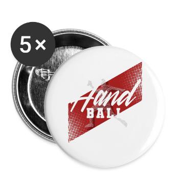 Handball Handballeur - Lot de 5 grands badges (56 mm) - blanc - Devant
