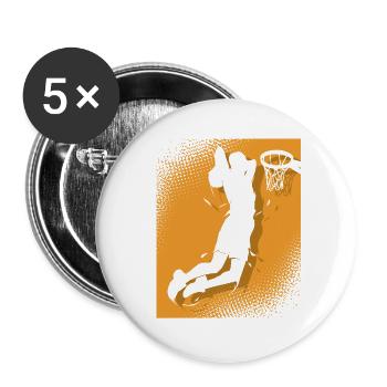 Basketball basketball players - Buttons large 2.2''/56 mm (5-pack) - white - Front