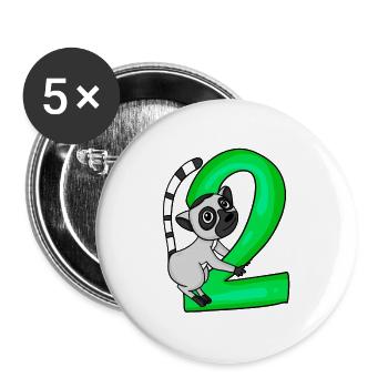 2 years old - Buttons large 2.2''/56 mm (5-pack) - white - Front