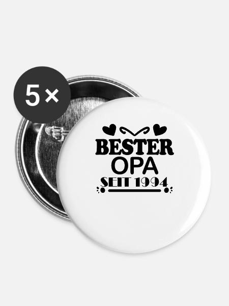 Bester Opa seit 1994 - Buttons groß 56 mm (5er Pack) - Weiß