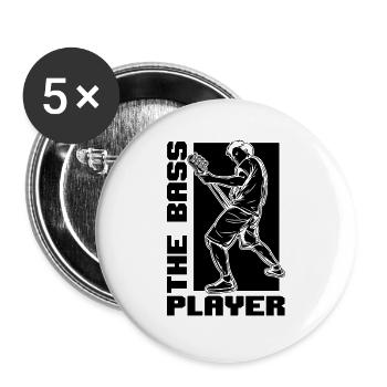 The Bass Player Bassist Guitar Lover Bass Player - Buttons groß 56 mm (5er Pack) - Weiß - Vorne