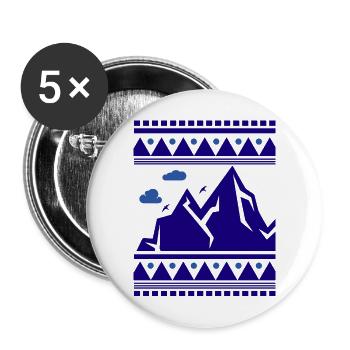 Adventure Travel Hiking Mountain - Buttons large 2.2''/56 mm (5-pack) - white - Front