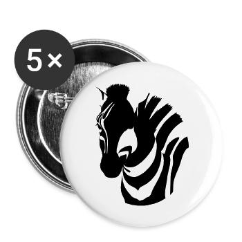 Fun Zebra Cartoon Nature Animal Safari Vector 9 - Buttons large 2.2''/56 mm (5-pack) - white - Front