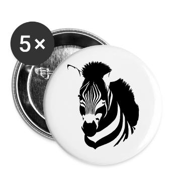 Fun Zebra Cartoon Natur Tier Safari Vektor 7 - Buttons groß 56 mm (5er Pack) - Weiß - Vorne