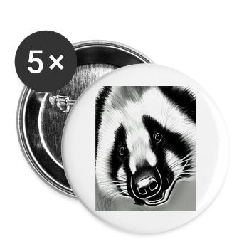 Badger (in german Dachs) cool portrait drawing - Buttons large 2.2''/56 mm (5-pack) - white - Front