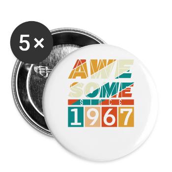 1967 Born Birthday Year of birth vintage - Buttons large 2.2''/56 mm (5-pack) - white - Front