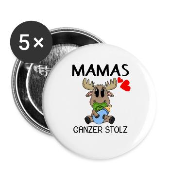Baby Geburt Schwanger Babyspruch Sprüche - Buttons groß 56 mm (5er Pack) - Weiß - Vorne