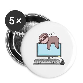 Cadeau de programmeur de nerd informatique - Lot de 5 grands badges (56 mm) - blanc - Devant