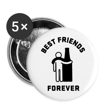Beste Freunde für immer - Buttons groß 56 mm (5er Pack) - Weiß - Vorne