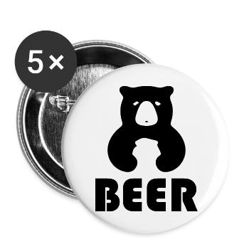Bier Wein Whiskey Schnaps Alkohol - Buttons groß 56 mm (5er Pack) - Weiß - Vorne