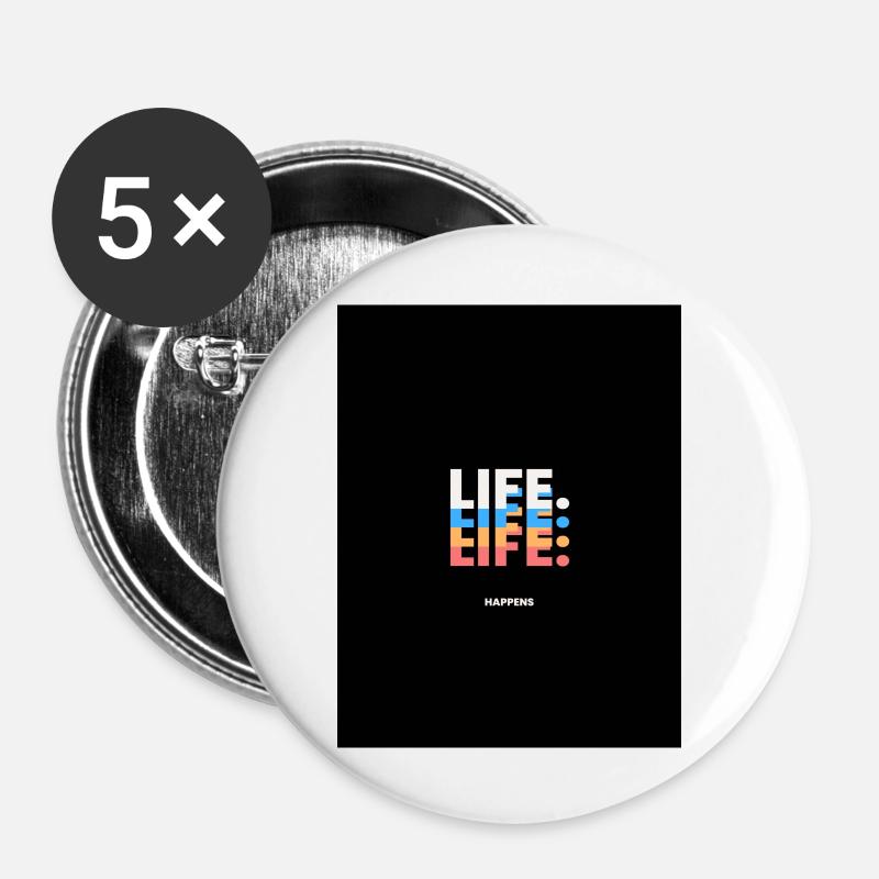 LIFE - Buttons large 2.2''/56 mm (5-pack) - white