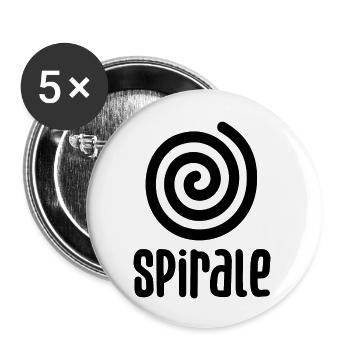 Techno music house spiral gift - Buttons large 2.2''/56 mm (5-pack) - white - Front