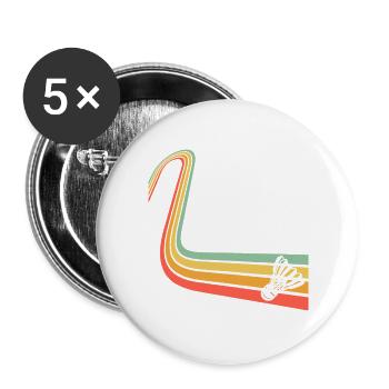 Badminton - Buttons groß 56 mm (5er Pack) - Weiß - Vorne