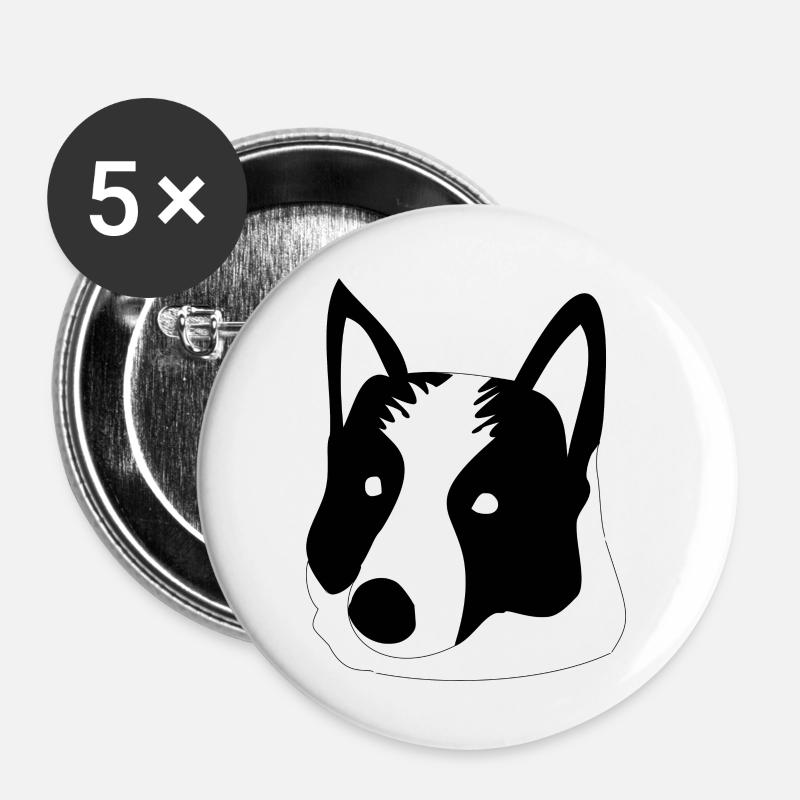 Karelian bear dog - Buttons large 2.2''/56 mm (5-pack) - white