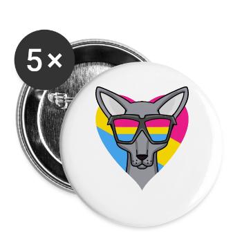 Pansexual Cat Sphynx Heart Cadeau - Lot de 5 grands badges (56 mm) - blanc - Devant