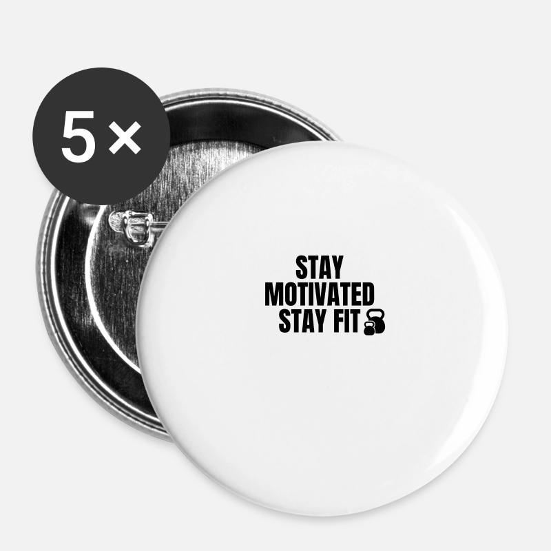 Fit motivated - Buttons large 2.2''/56 mm (5-pack) - white
