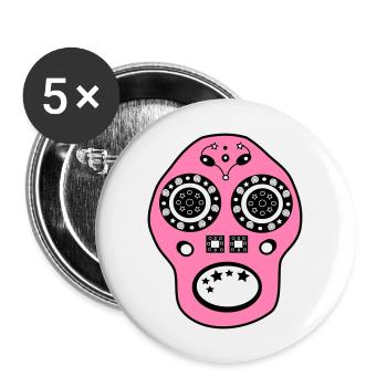 Skull - Buttons groß 56 mm (5er Pack) - Weiß - Vorne