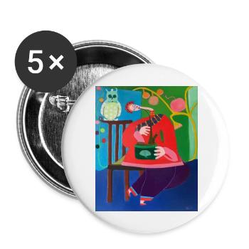Femme fumait - Lot de 5 grands badges (56 mm) - blanc - Devant