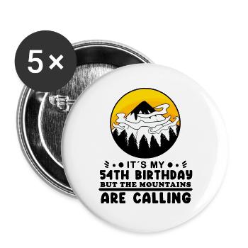 54e anniversaire Mountains Mountain Summit - 54 ans - Lot de 5 grands badges (56 mm) - blanc - Devant